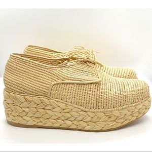 Robert Clergerie Pinto Raffia Platform Oxford